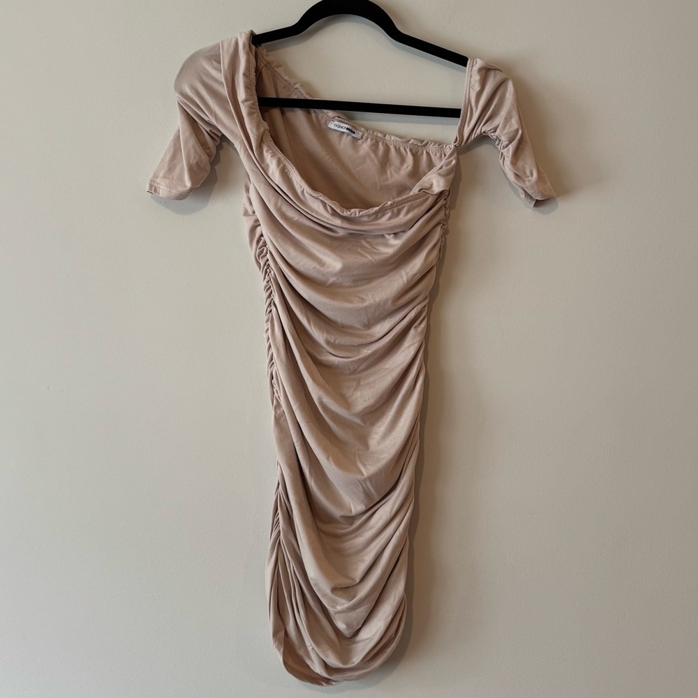 Fashion Nova Ruched Off The Shoulder Bodycon Dress